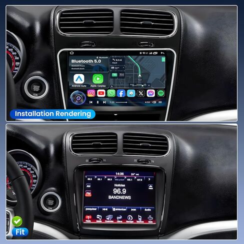 راديو سيارة 5G WiFi لـ Dodge Journey 2011-2019: [4Core 64G ROM] 9 بوصة HD شاشة تعمل باللمس ستيريو مع Carplay اللاسلكي Android Auto GPS Bluetooth FM RDS SWC Mirror Link Backup Camera in Kuwait