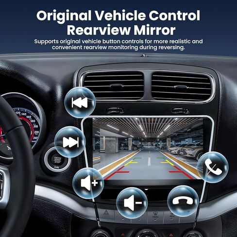 راديو سيارة 5G WiFi لـ Dodge Journey 2011-2019: [4Core 64G ROM] 9 بوصة HD شاشة تعمل باللمس ستيريو مع Carplay اللاسلكي Android Auto GPS Bluetooth FM RDS SWC Mirror Link Backup Camera in Kuwait