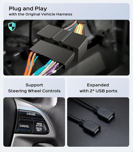 Car Radio Stereo for Honda Accord 2008 2009 2010 2011 2012 2013 10.2 Inch IPS HD Touch Screen Wireless CarPlay Android Auto, WiFi FM/SWC Bluetooth 1080P Backup Camera in Saudi Arabia