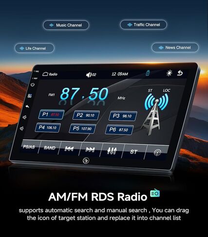 Car Radio Stereo for Honda Accord 2008 2009 2010 2011 2012 2013 10.2 Inch IPS HD Touch Screen Wireless CarPlay Android Auto, WiFi FM/SWC Bluetooth 1080P Backup Camera in Saudi Arabia