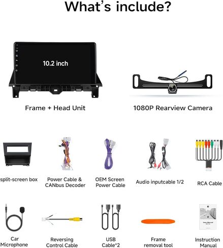 Car Radio Stereo for Honda Accord 2008 2009 2010 2011 2012 2013 10.2 Inch IPS HD Touch Screen Wireless CarPlay Android Auto, WiFi FM/SWC Bluetooth 1080P Backup Camera in Saudi Arabia