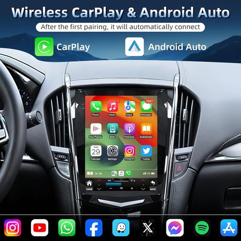 [8Core 4G+64G] راديو السيارة لكاديلاك ATS XTS SRX CTS 2013-2018: استبدال ستيريو بشاشة لمس عالية الدقة 9.7 بوصة مع Carplay اللاسلكي Android Auto 5GWiFi Bluetooth FM AM RDS DSP SWC كاميرا احتياطية in Kuwait