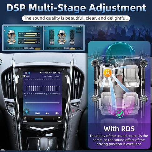 [8Core 4G+64G] راديو السيارة لكاديلاك ATS XTS SRX CTS 2013-2018: استبدال ستيريو بشاشة لمس عالية الدقة 9.7 بوصة مع Carplay اللاسلكي Android Auto 5GWiFi Bluetooth FM AM RDS DSP SWC كاميرا احتياطية in Kuwait
