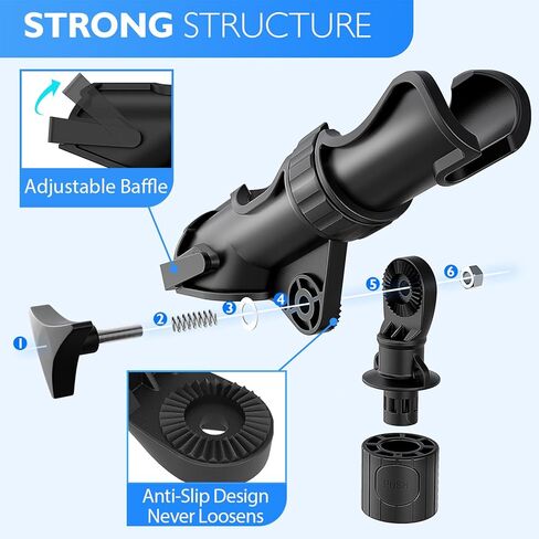 2 Pack Kayak Fishing Rod Holders - Large Size, Adjustable, Durable, Secure Track Mount for Kayak Canoe Anglers, Kayak Accessories in Saudi Arabia