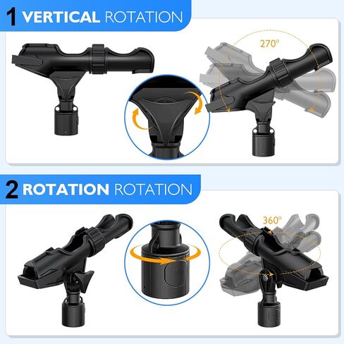 2 Pack Kayak Fishing Rod Holders - Large Size, Adjustable, Durable, Secure Track Mount for Kayak Canoe Anglers, Kayak Accessories in Saudi Arabia