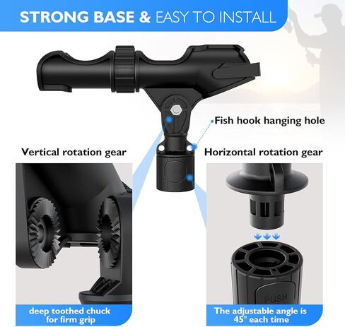 2 Pack Kayak Fishing Rod Holders - Large Size, Adjustable, Durable, Secure Track Mount for Kayak Canoe Anglers, Kayak Accessories in Saudi Arabia