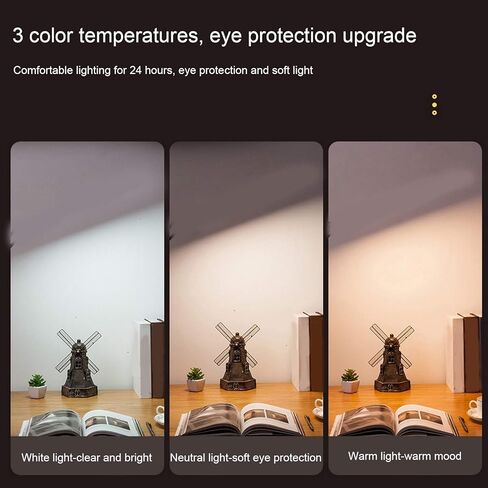 YWBL-WH مصباح مشبك/حامل قابل للتعديل، ضوء قراءة USB معدني مع 10 مستويات تعتيم، 3 درجات حرارة ألوان للفنانين والقراء (النوع B أسود) in Saudi Arabia