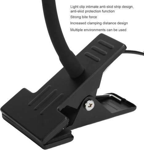 YWBL-WH Adjustable Clamp/Holder Lamp, Metal USB Reading Light with 10 Levels Dimming, 3 Color Temperatures for Artists and Readers (Type B Black) in Saudi Arabia