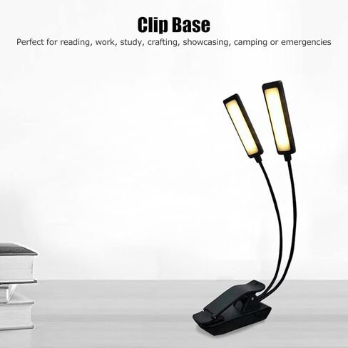 YWBL-WH مصباح قراءة LED يعمل بالبطارية، قابل للتعديل بزاوية 360 درجة معقوفة، مشبك/حامل USB قابل لإعادة الشحن على مصباح الكتاب للدراسة والتخييم in Saudi Arabia