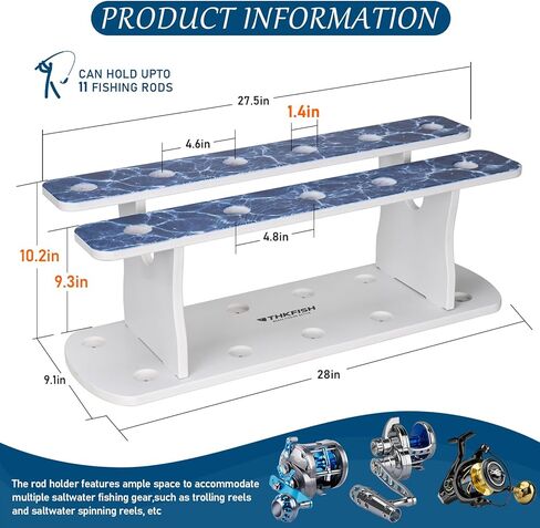 THKFISH 11-Rod Vertical Boat Rod Storage Rack, 100% Waterproof and Sun-protective Fishing Rod Holders for Boat and Dock in Saudi Arabia