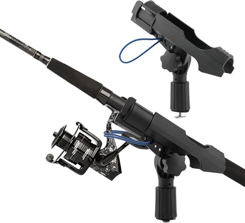 2 Pack Fishing Rod Holders, Spinning Rod Holder with Side Deck Mount 360 Degree Rotation, Adjustable T-Shaped Screw Mounted on Rail for Kayak, Canoe, Fishing Boat in Saudi Arabia