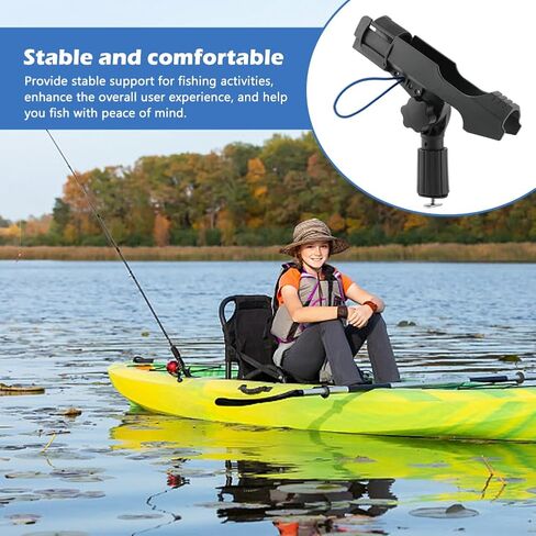 2 Pack Fishing Rod Holders, Spinning Rod Holder with Side Deck Mount 360 Degree Rotation, Adjustable T-Shaped Screw Mounted on Rail for Kayak, Canoe, Fishing Boat in Saudi Arabia