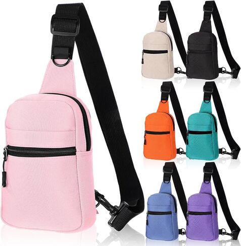 Kajaia 7 Pack Crossbody Sling Bags for Women 7 Colors Lightweight Oxford Cloth Shoulder Backpack Waterproof Casual Chest Bag with Adjustable Strap for Travel Hiking Work Sport Running Daily Use in Saudi Arabia