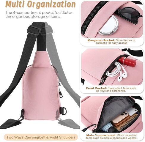 Kajaia 7 Pack Crossbody Sling Bags for Women 7 Colors Lightweight Oxford Cloth Shoulder Backpack Waterproof Casual Chest Bag with Adjustable Strap for Travel Hiking Work Sport Running Daily Use in Saudi Arabia