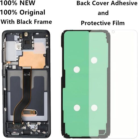 Original 6.7" AMOLED 120Hz S20 Plus Screen Replacement OEM for Samsung Galaxy S20Plus 5G SM-G986U SM-G986U1 Touch Display Screen Digitizer Assembly (Black Frame+Protector+Adhesive+Tools) in Saudi Arabia