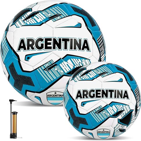 Thenshop 2 Pcs National Team Soccer Balls Size 5 Office Size Soccer Ball with Pump Faux Leather Football for Adult and Youth International Sports Events Game Training Party Favor Gifts in Saudi Arabia