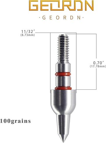 Geordn Stainless Steel Arrow Field Points 100/125/150/175/200 Grains Practice Archery Arrow Target Bullet Point Combo Point 12 PCS in Saudi Arabia