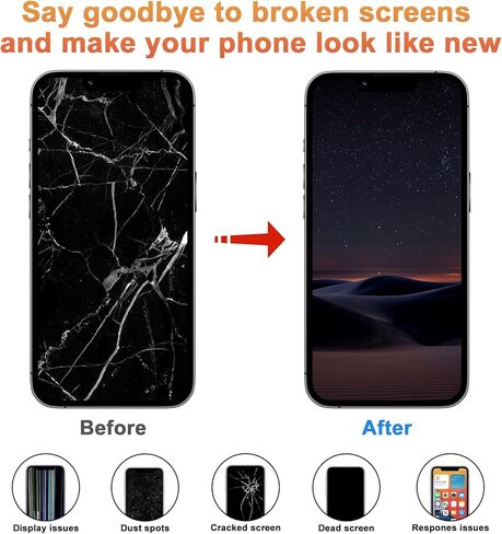 طقم استبدال شاشة OLED لهاتف iPhone 12 Pro Max مقاس 6.7 بوصة شاشة لمس ثلاثية الأبعاد [ليست LCD] مجموعة محول رقمي لشاشة العرض مع أدوات إصلاح + واقي شاشة مقوى in Kuwait