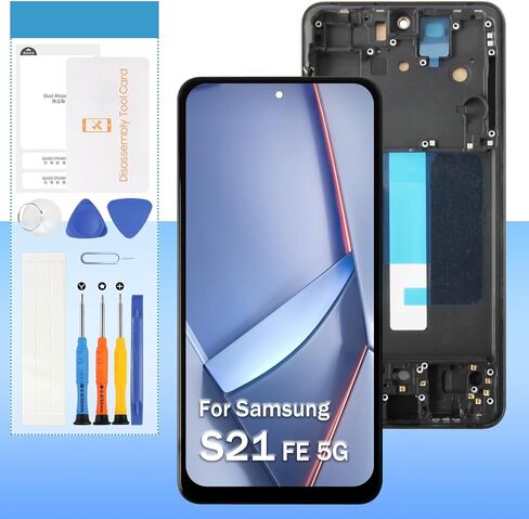 Screen Replacement for Samsung Galaxy S21 FE 5G TFT SM-G990 SM-G990U SM-G990B SM-G990W 6.4" LCD Display Touch Digitizer Assembly - Black Frame(Not Fingerprint) in Saudi Arabia