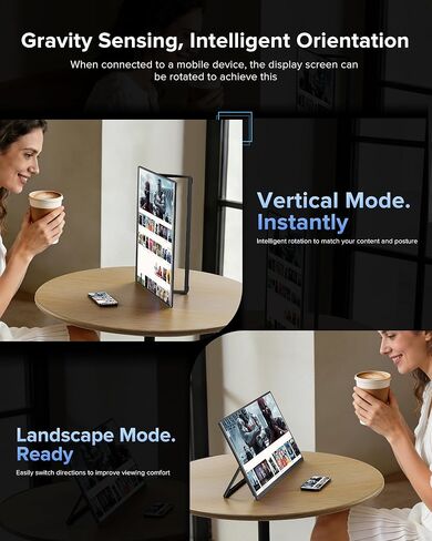 Wireless Portable Monitor with 8000mAh Battery, 15.6" Wireless Monitor, Support AirPlay, Miracast Laptop Display, USB-C & MINI HDMI & VESA, Travel Second Screen for Laptop, Computer, Game Consoles in Saudi Arabia
