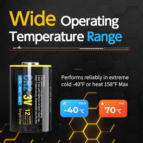 CR2 3V Lithium Battery 2 Pack, 935mAh Real Capacity Non-Rechargeable CR2 Battery, Long Lasting Power CR2 Batteries Low Self-Discharge Rate CR2 Lithium Battery, 12-Year Shelf Life in Saudi Arabia