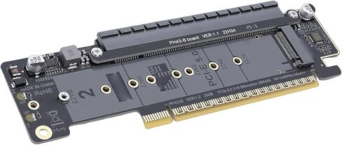 بطاقة محول Gugxiom Dual M.2 NVMe PCIe 5.0 x16 مع التشعب، تدعم Mkey 2230 2242 2260 2280 22110 SSD، متوافق مع U.2، X8 X4 X4 سبليت in Kuwait