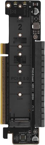 بطاقة محول Gugxiom Dual M.2 NVMe PCIe 5.0 x16 مع التشعب، تدعم Mkey 2230 2242 2260 2280 22110 SSD، متوافق مع U.2، X8 X4 X4 سبليت in Kuwait
