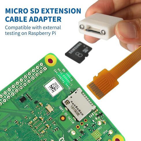Embedded Micro SD Expansion Adapter, 3.9in/10cm Micro SD Male-to-Female Flexible Extension Cable (with Bracket), Compatible with Raspberry Pi and 3D Printers in Saudi Arabia