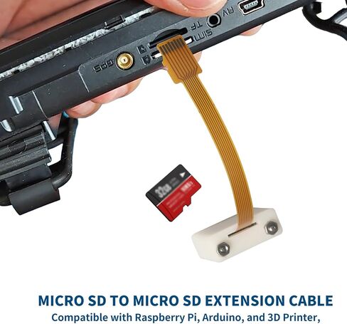 Embedded Micro SD Expansion Adapter, 3.9in/10cm Micro SD Male-to-Female Flexible Extension Cable (with Bracket), Compatible with Raspberry Pi and 3D Printers in Saudi Arabia