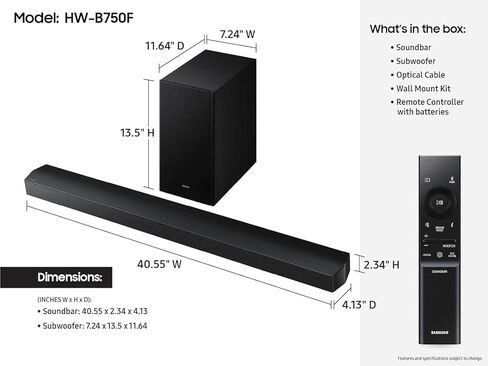 Samsung HW-Q600F Soundbar 3.1.2ch Dolby Atmos with Wireless Subwoofer, DTS Virtual:X, Q-Symphony, HDMI eARC, Bluetooth Sound Bar for TV Home Theater in Saudi Arabia