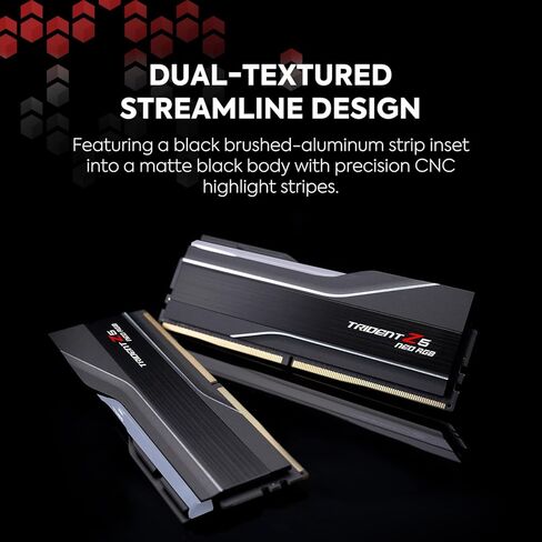 ذاكرة الوصول العشوائي G.SKILL Trident Z5 Neo RGB Series DDR5 (AMD EXPO & Intel XMP 3.0) 32 جيجابايت (1x32 جيجابايت) 6000MT/s CL38-48-48-96 1.25V ذاكرة الكمبيوتر المكتبي U-DIMM - أسود غير لامع (F5-6000J3848D32GX1-TZ5NR) in Saudi Arabia