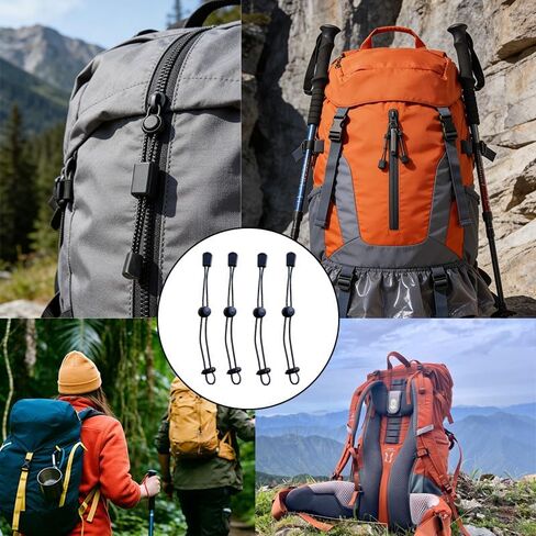 10Pcs Hiking Pole Holders for Backpack,Adjustable Elastic Rope Fasteners for Hands-Free Trekking Pole Straps, Camping and Mountaineering in Saudi Arabia