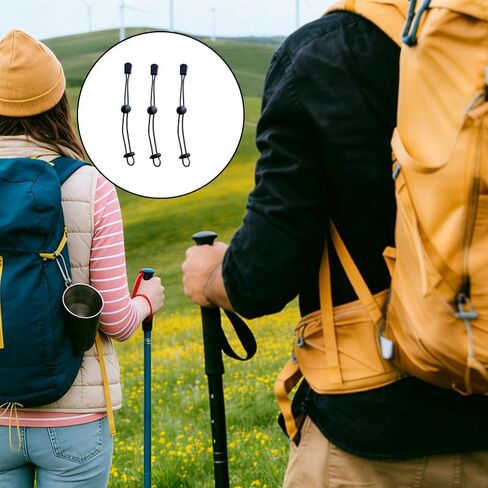 10Pcs Hiking Pole Holders for Backpack,Adjustable Elastic Rope Fasteners for Hands-Free Trekking Pole Straps, Camping and Mountaineering in Saudi Arabia