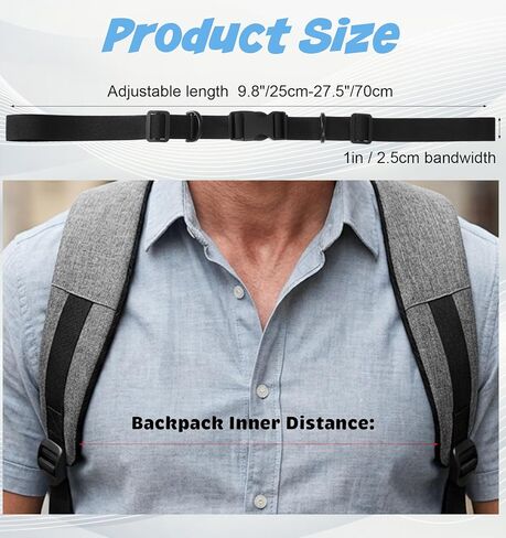 2 Pack Backpack Chest Strap, Adjustable Backpack Chest Straps Add On with Quick Release Buckle and Slide Lock, Heavy Duty Sternum Straps for Backpacks for Hiking, Jogging, Travel in Saudi Arabia