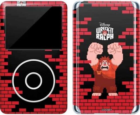 ملصق Skinit لمشغل MP3 متوافق مع iPod Classic (الجيل السادس) 80 جيجابايت - تصميم Disney Wreck-it Ralph Vintage Arcade مرخص رسميًا in Kuwait