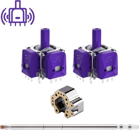 eXtremeRate eXhall Digital Calibrable Hall Effect Thumbstick Kit for PS5 Controller, with 3D Joystick Desoldering Iron Tip & Heating Stick Compatible with T12 Soldering Station - Purple 120gf in Saudi Arabia