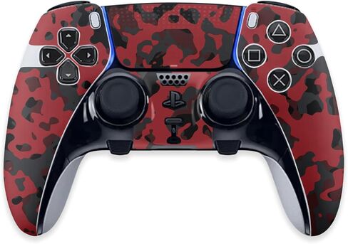 MightySkins Skin Compatible with PS5 DualSense Edge Controller - Red Modern Camo | Protective, Durable, and Unique Vinyl Decal wrap Cover | Easy to Apply & Change Styles | Made in the USA in Saudi Arabia