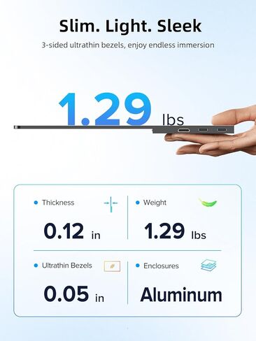 UPERFECT OLED Portable Monitor 14", 3K 2880x1800 | 120Hz | 0.1ms Portable Gaming Monitor, 500 Nits |120% DCI-P3 | 500000:1 Contrast | Ultra-Slim Design for Laptop Mini PC Phone Game Consoles in Saudi Arabia