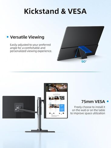 UPERFECT OLED Portable Monitor 14", 3K 2880x1800 | 120Hz | 0.1ms Portable Gaming Monitor, 500 Nits |120% DCI-P3 | 500000:1 Contrast | Ultra-Slim Design for Laptop Mini PC Phone Game Consoles in Saudi Arabia