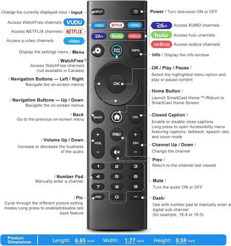 Universal XRT140R لاستبدال جهاز التحكم عن بعد VIZIO-Smart-TV (حزمة من 2) in Kuwait