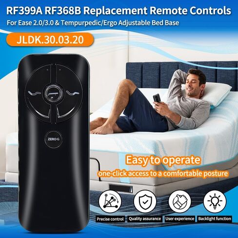 استبدال جهاز التحكم عن بعد RF399A RF368B MC120TS لسرير كيسون القابل للتعديل عن بعد/قاعدة سرير قابلة للتعديل من Tempurpedic JLDK.30.03.20، متوافق مع كيسون MC120TS JLDP.15.012.404، ضمان لمدة عامين in Kuwait