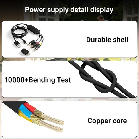 محول USB C إلى RCA، محول سلكي بطول 6 أقدام من النوع C ذكر إلى 3 RCA ذكر شاشة النسخ المتطابق مع محول USB A وUSB C in Kuwait