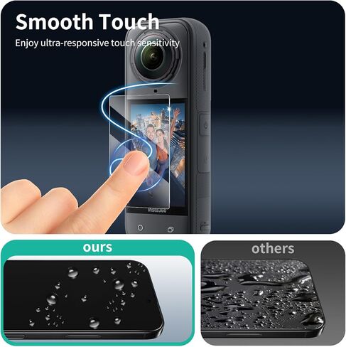 واقي شاشة مكون من 3 قطع لكاميرا Insta360 X5/Insta360 X4، طبقة من الزجاج المقسى، حماية من الصدمات، HD، مضاد للكسر، مضاد للخدش، صلابة 9H، حواف منحنية 2.5D، صديق للحافظة، خالي من الفقاعات in Kuwait