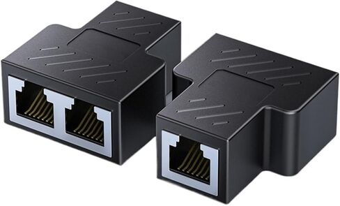 2PCS RJ45 Splitter 1 to 2 Ethernet Adapter Extender in Saudi Arabia