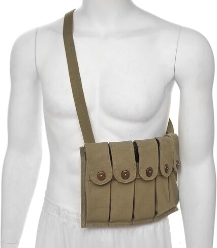 حقيبة مجلة World War Supply Rigger مصنوعة من M1 Carbine 5 Cell مع حزام كتف يحمل علامة JT&L 1944 in Kuwait