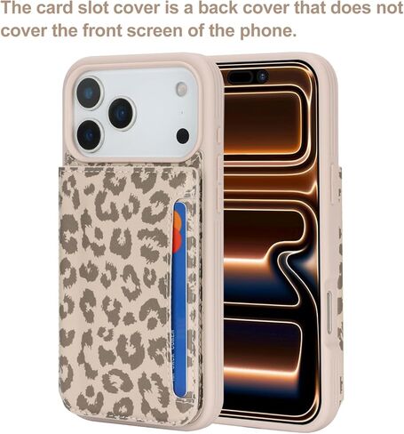 iCoverCase Compatible with iPhone 17 Pro Max Wallet Phone Case with Card Holder for Women Men, [RFID Blocking] Card Slots PU Leather Protective Wallet Case 6.9 Inch (Beige Leopard) in Saudi Arabia