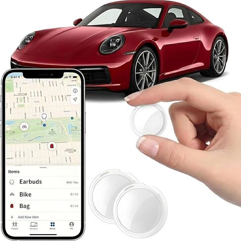 2 Pack GPS Tracker for Vehicles Works with Apple Find My(iOS Only) Mini Real-Time Hidden Car Locator Air Tracker Tag Undetectable Tracking Device for Car Global Coverage No Monthly Fee or SIM Required in Saudi Arabia
