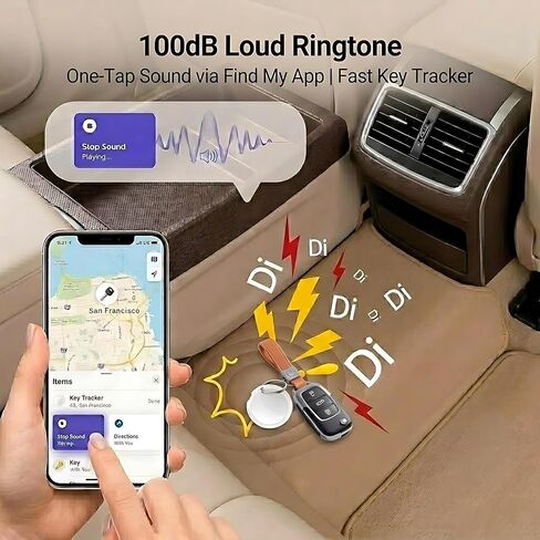 2 Pack GPS Tracker for Vehicles Works with Apple Find My(iOS Only) Mini Real-Time Hidden Car Locator Air Tracker Tag Undetectable Tracking Device for Car Global Coverage No Monthly Fee or SIM Required in Saudi Arabia