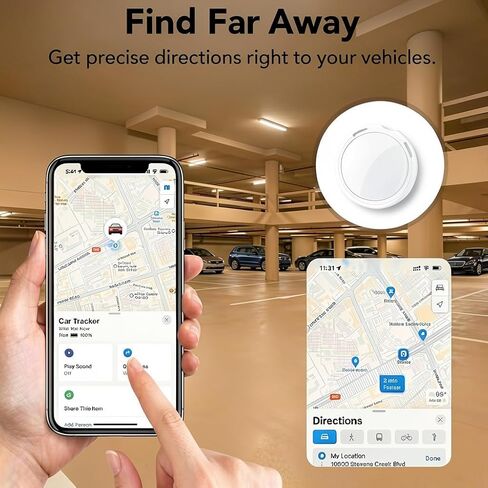 2 Pack GPS Tracker for Vehicles Works with Apple Find My(iOS Only) Mini Real-Time Hidden Car Locator Air Tracker Tag Undetectable Tracking Device for Car Global Coverage No Monthly Fee or SIM Required in Saudi Arabia