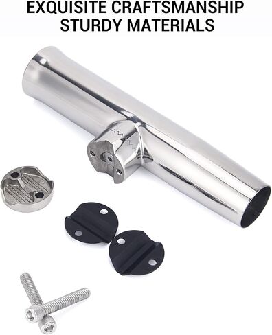2PCS Boat Fishing Rod Holders, 316 Stainless Steel Rail Mount Rod Holders for Fishing Boat/Kayak, 360° Adjustable Clamp-On Design, Rust-Resistant with Rubber Insert in Saudi Arabia